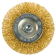 Щетка для дрели "Плоская", со шпилькой, латунированная витая проволока, 60 мм Matrix