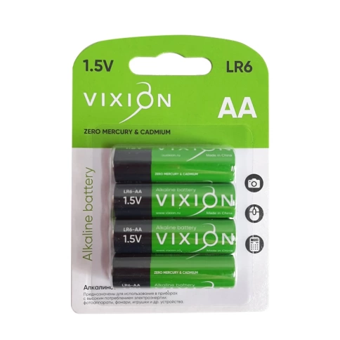 Батарейка алкалиновая LR6-AA 4 шт VIXION фото 1