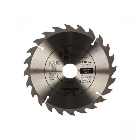 Диск пильный по дереву 190х30х24Т фото 1