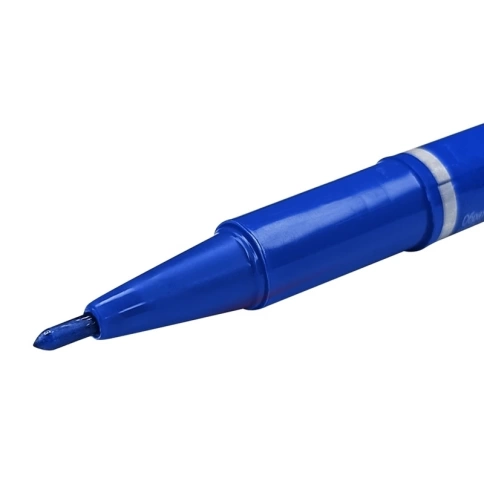 Маркер строительный двухсторонний, синий фото 2