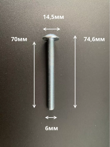Винт с прессшайбой М6х70 полукруглая головка DIN967, 10 шт. фото 3