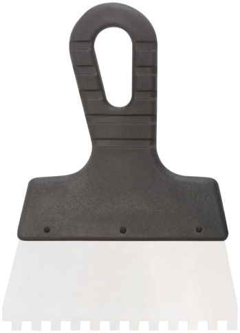 Шпатель фасадный нержавеющий зубчатый 150 мм / зуб 6 мм фото 1