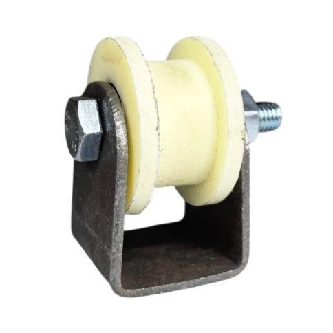 Ролик d50 мм Р2528 на платформе под трубу 20*20, капролон фото 2