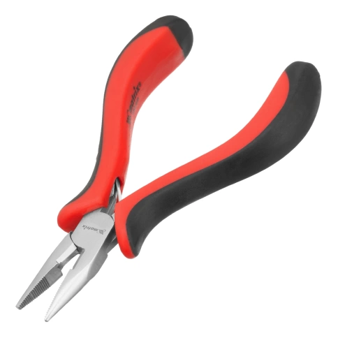 Длинногубцы Mini прямые никелированные, авторазжим, двухкомпонентные рукоятки 130 мм Matrix фото 1