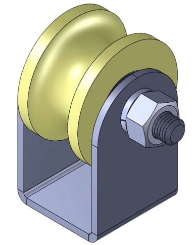 Ролик на пластинах Р2527, d50 мм, под трубу 20х20, 2 шт. фото 6