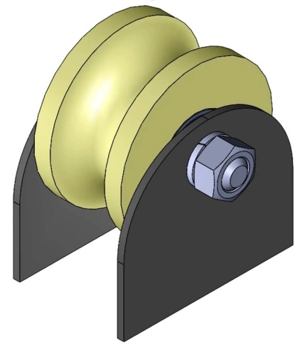 Ролик на пластинах d 70 мм, под трубу 3/4, капролон,4 шт фото 6