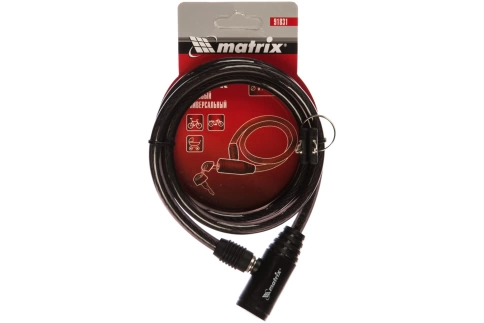 Замок тросовый универсальный 8х960 мм Matrix фото 1
