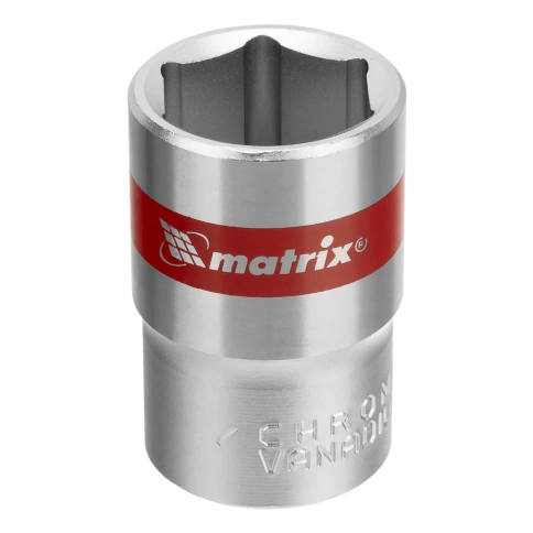 Головка торцевая хромированная 6-гранная 18 мм CrV под квадрат 1/2 Matrix фото 1