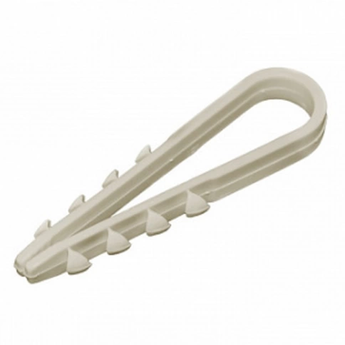 Дюбель-хомут для крепления кабеля белый фото 1