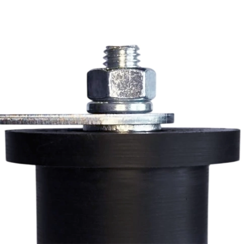 Ролик d70 мм Р2716 на пластинах под трубу 40*40, черный капролон фото 2