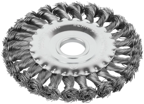 Щетка для УШМ "Плоская", кручен.проволока 0,5мм, 125 мм посадка 22,2 мм блистер CUTOP Profi фото 1