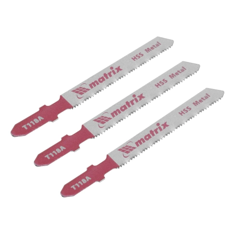 Полотна для эл.лобзика по металлу, 50х1,2 мм T118А HSS 3шт Matrix фото 1
