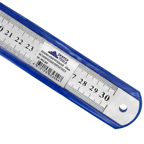 Линейка металлическая 300 мм измерительная VERTEXTOOLS фото 2