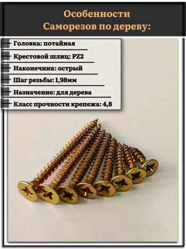 Саморезы по дереву М5 ЖЦ набор 2 ( 400 шт) фото 2