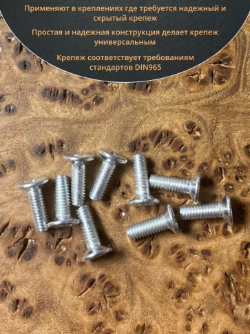 Винт потайной оцинкованный 4х16 DIN965, 100 шт. фото 4