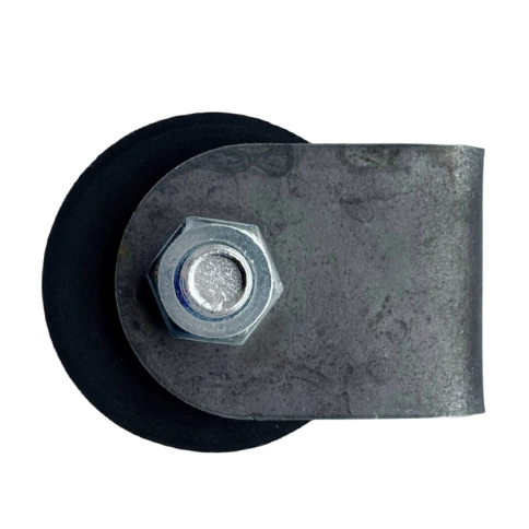 Ролик d50 мм ЧР2528 на платформе под трубу 20*20, черный капролон фото 2