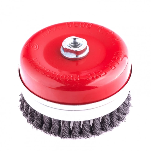 Щетка для УШМ "чашка", Heavy Duty, кручен.проволока, 0,5мм, 125 мм М14 Matrix фото 3