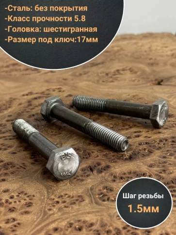 Болт без покрытия 10х70 мм ГОСТ 7798, 10 шт. фото 3