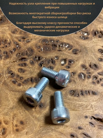 Винт высокопрочный ПР 5х10 мм ОЦ к.п.12.9 DIN912, 10 шт. фото 4