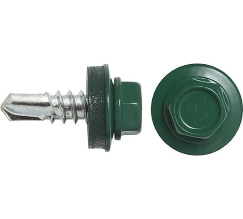 Саморез кровельный, 5,5х25 зеленый мох RAL6005 500 шт фото 5