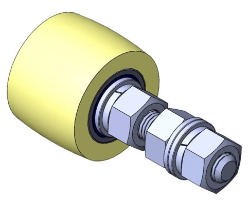 Ролик поддерживающий d 40 мм на болту М10, капролон, 4 шт. фото 6