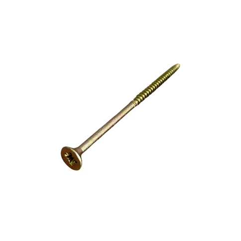 Шуруп саморез потайной для дерева 6х140 мм, желтый цинк, 1 кг/конт фото 1