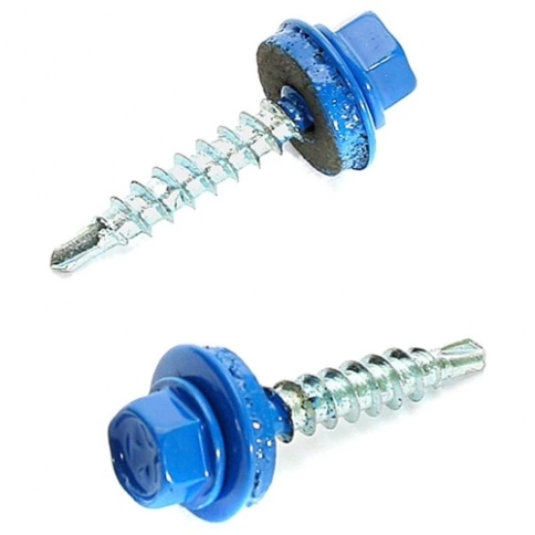 Саморез кровельный, 5,5х25 сигнально-синий RAL5005 фото 1