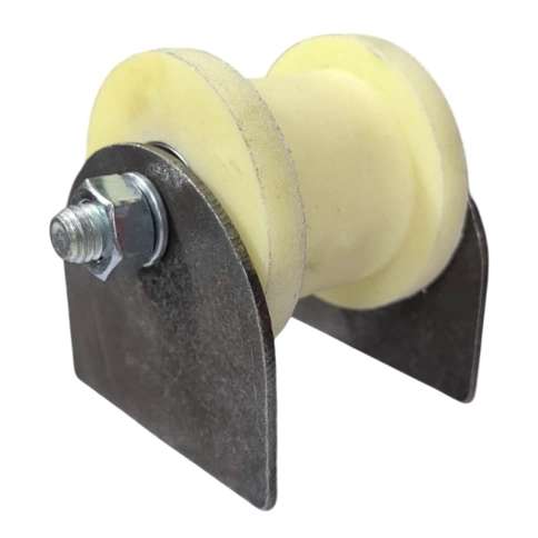 Ролик d70 мм Р2708 на пластинах под трубу d3/4, капролон фото 2