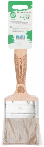 Кисть флейцевая, 70% ПЭТ/30% натур.щетина, бук.ручка, нерж.обжим, толщ.18мм, шир.70мм фото 1