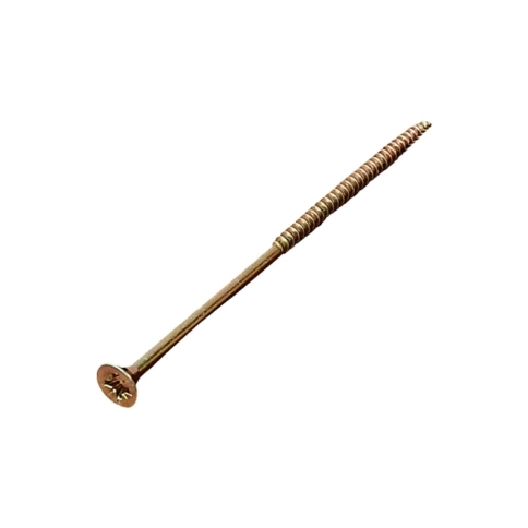 Шуруп саморез потайной для дерева 6х160 мм, желтый цинк, 20 шт. фото 1