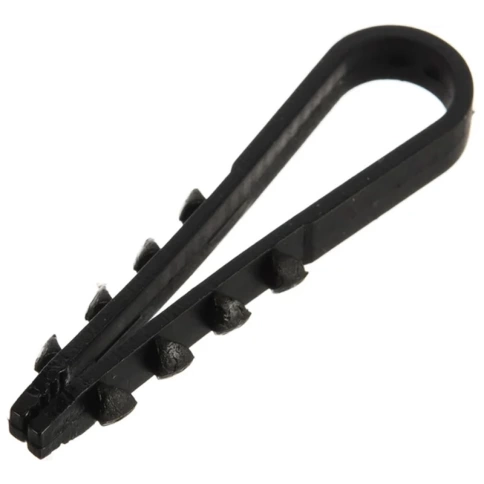 Дюбель-хомут для крепления кабеля черный фото 1