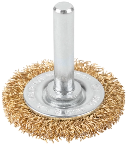 Щетка для дрели "Плоская", латунир.вит.проволока 0,3мм, 100 мм CUTOP Profi фото 1