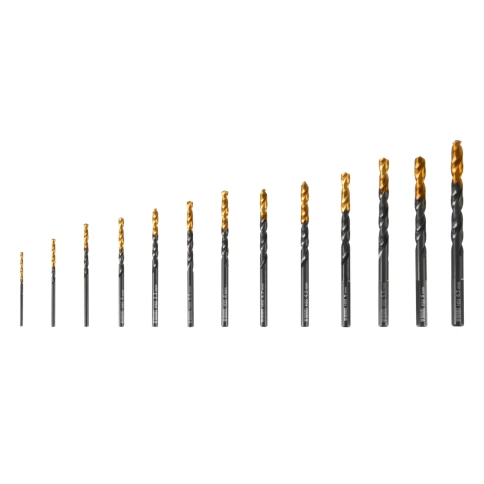 Набор сверл по металлу HSS-Tin Golden Tip 1,5-6,5мм 13шт. Denzel фото 1