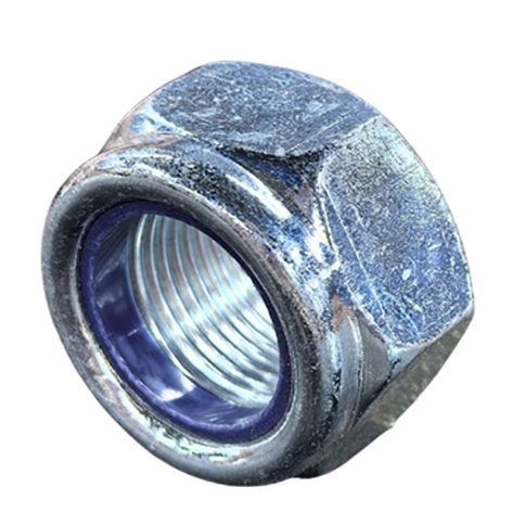 Гайка с полимерной вставкой М12х1,5 мм DIN 985, класс прочности 8, оцинкованная фото 1