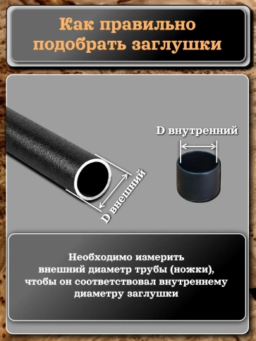 Заглушка для труб наружная круглая d 35 мм черная, 10 шт фото 4