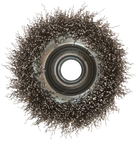 Корщетка-чашка, гайка М14, волнистая проволока, нерж.сталь 75 мм фото 4