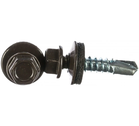 Саморез кровельный, серо-коричневый RAL8019 фото 1