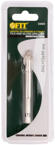 Сверло по кафелю шестигранный U-хвостовик под биту, 12 мм фото 3