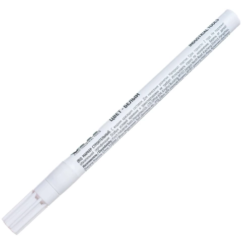 Маркер строительный 138х11 мм с жидким красящим составом, белый  фото 1