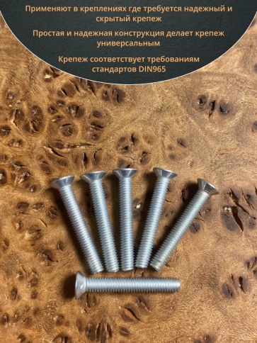 Винт потайной оцинкованный 3х16 DIN965, 100 шт. фото 4