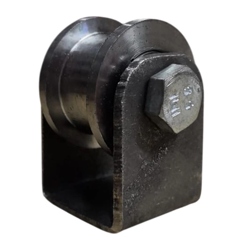 Ролик d50 мм Р3512 на платформе под трубу 20*20, металл фото 1