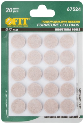 Подкладки для мебели самоклеющиеся круглые 17 мм 20 шт. войлок фото 3