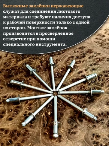 Заклепка вытяжная нержавеющая 4,8х8 фото 3