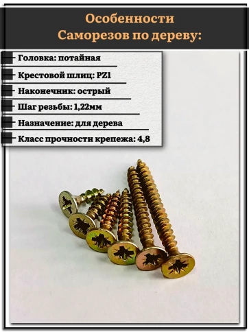 Саморезы по дереву М3 ЖЦ набор 1 ( 120 шт) фото 2