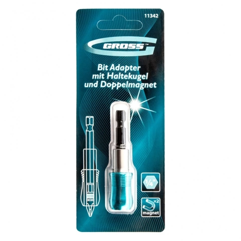 Адаптер для бит с держателем и двойн.магнитом 1/4" Gross фото 5