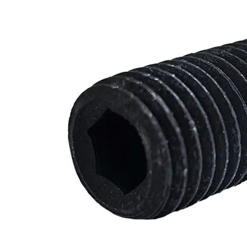 Винт установочный с внутр. шестигранником 5х4 мм, класс прочности 12.9 DIN 913 тупой конец, черный фото 3