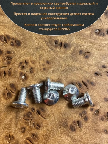 Винт потайной оцинкованный 4х6 DIN965, 100 шт. фото 4