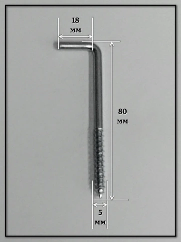 Шуруп с костылем L-образный 5х80, 20шт фото 2
