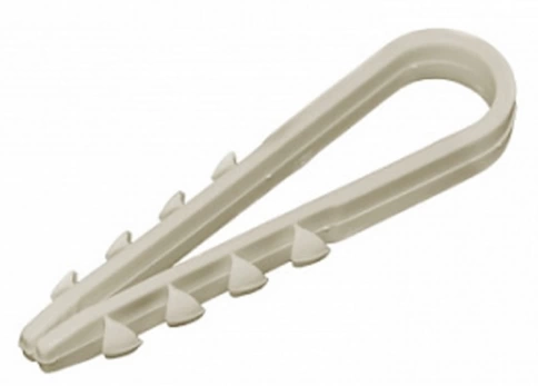 Дюбель-хомут для крепления кабеля прямоугольного белый фото 1