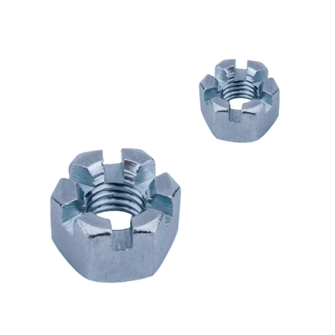 Гайка корончатая (прорезная) М24 DIN 935 оцинкованная, 25 шт. фото 2
